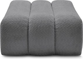 Taburet gri cu tapițerie din țesătură bouclé Azra – Bobochic Paris