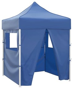 vidaXL Cort de petrecere pliabil cu 4 pereți, albastru, 2 x 2 m, oțel