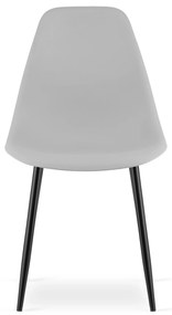 Set 2 scaune gri deschis OSAKA cu picioare negre