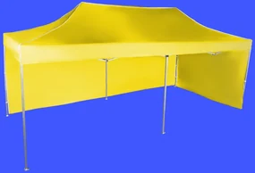 Pavilion de grădină 3x6m – din aluminiu, Galben, 2 pereţi laterali