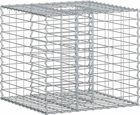 vidaXL Pat ridicat din gabion Argintiu 60 x 60 x 55 cm Oțel Galvanizat