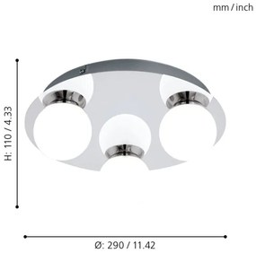 Plafonieră LED pentru baie Eglo 94629 MOSIANO 3xLED/3,3W/230V IP44