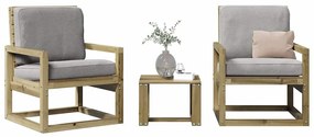 vidaXL Set mobilier de grădină, 3 piese, lemn de pin impregnat