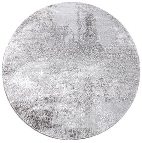Covor MEFE modern  Cerc 8731 Vintage - structural două niveluri de lână gri