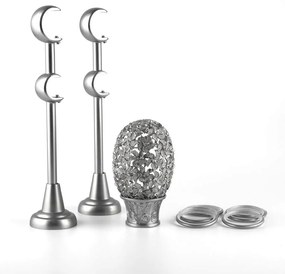 Galerie metalica dubla bara simpla perdele Annecy 25/19, metal, argintiu - 240 cm