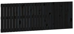 824862 vidaXL Tăblie de pat pentru perete, negru, 166x3x60 cm, lemn masiv pin