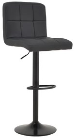 Scaun Bar Rammir Piele Ecologica Negru, Baza Neagra