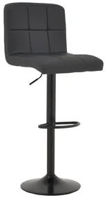 Scaun Bar Rammir Piele Ecologica Negru, Baza Neagra