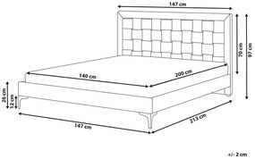 Pat matrimonial 140 cm LIMO (poliester) (verde închis) (cu somieră). 1022886