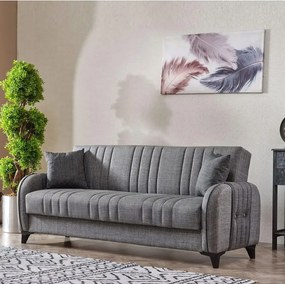 Canapea extensibila cu spatiu de depozitare 220x87x93 cm – stofa gri – Elegance