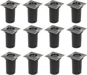 vidaXL Lămpi de sol pentru exterior, 12 buc., pătrat (4x40394)