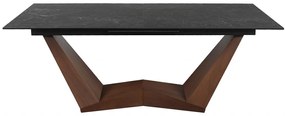 Masa extensibila Bonucci Ceramic NERO GRECO negru/nuc L200-250 cm