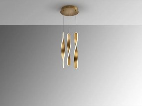 Lustra LED suspendata design modern Twist auriu