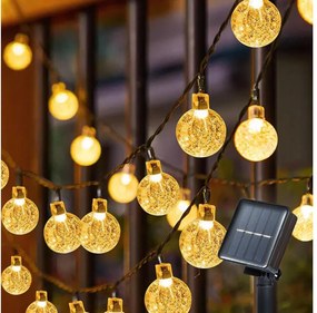 Brilagi - Ghirlandă solară decorativă cu LED BUBBLE 300xLED/8 funcții 30m IP65 alb cald