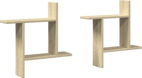 vidaXL Rafturi perete 2 buc. stejar sonoma 50x12x50 cm lemn prelucrat