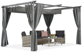 Pergolă retractabilă cu perdele La Palma 3x4 Garden Point antracit