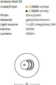 Aplica LED design modern ANDORA 20 amber