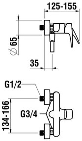 LAUFEN HF500750100600 - Set de duș cu baterie LAURIN, crom lucios