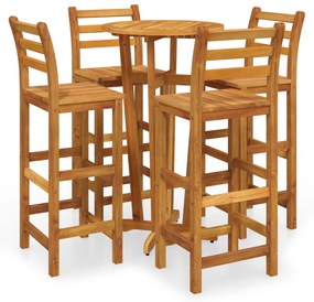 3154383 vidaXL Set mobilier de grădină, 5 piese, lemn masiv de acacia