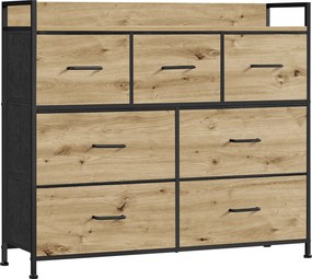 Comoda cu sertare textile ALESIA 98x85 cm, stejar artisan