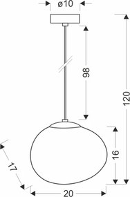BRILAGI - Lampă suspendată pe cablu PEBBLES 1xE27/40W/230V Ø 20 cm neagră