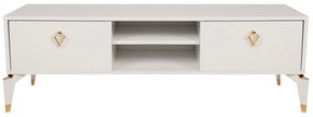 Comoda TV Posh, Alb -  Maro inchis, 143 x 47 x 40 cm