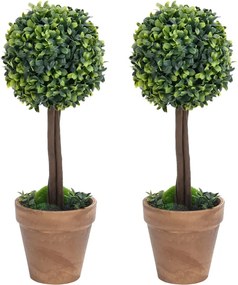 vidaXL Plante artificiale cimișir cu ghiveci 2 buc. verde 56 cm minge