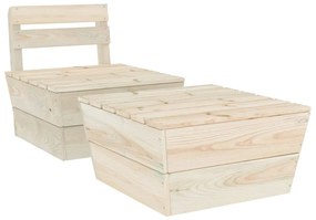 vidaXL Set mobilier de grădină, 2 piese, lemn de molid tratat