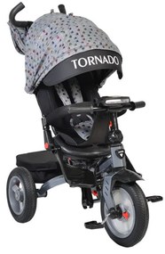 Tricicleta cu copertina Novokids™ Tornado , Cu melodii si lumini, Roti gomflabile din cauciuc, Pozitie somn, Scaun reversibil cu invartire 360 grade