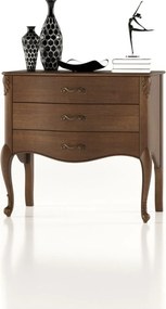 Comodă lemn masiv Celisea 3 Sertare, 94,5 × 50 × 88 cm - Ivoire