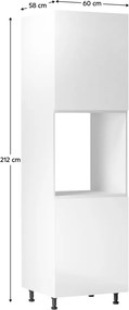 Dulap pentru alimente, alb/alb luciu extra ridicat, dreapta, AURORA D60P