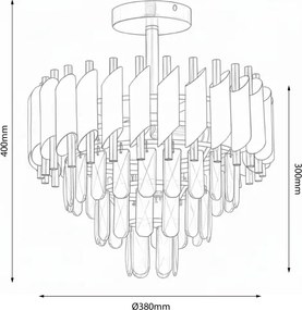 Brilagi - Lustră aplicată ECLIPSE, 5 x E14, 10W, 230V, Ø 38 cm, argintie