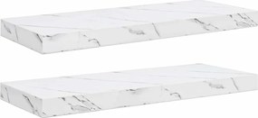 vidaXL Raft de perete Pe perete 2 pcs Marmură albă 60 x 23,5 x 4 cm