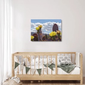 Tablou pe sticlă cu floarea de cactus Opunție (70x50 cm)