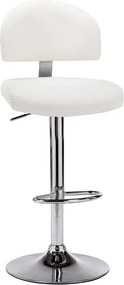 vidaXL Scaun de bar, alb, piele ecologică