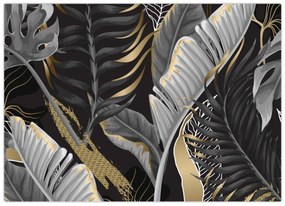 Tablou pe sticlă - Jungla de aur (70x50 cm)
