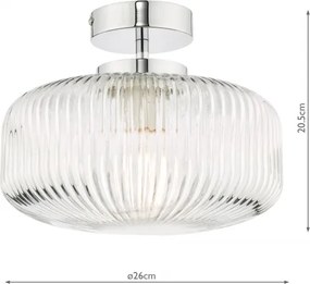 Där Lighting RIV5208 -Plafonieră aplicată pentru baie RIVA 1xE27/60W/230V IP44 crom