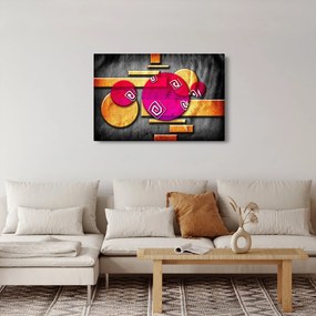 Tablou abstract cu simboluri istorice (90x60 cm)
