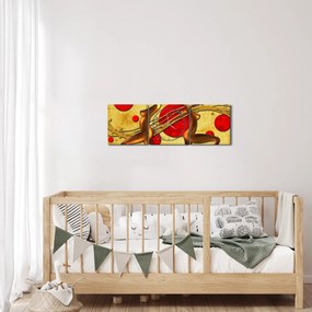 Tablou abstract cu două femei (cu ceas) (90x30 cm)