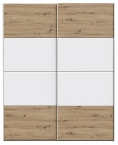 Dulap pentru haine KARO 170 x 210 cm, alb/stejar Artisan