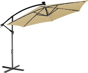 STILISTA Umbrelă de grădină cu LED și mâner, 350 cm, bej
