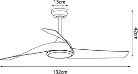 ZEVENTI - Ventilator de tavan LED AERYS LED/24W/230V Wi-Fi Tuya alb + telecomandă