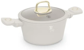Oală cu capac 20 cm, 2.5L – Berlinger Haus Sahara Collection BH 8070, crem, cu strat antiaderent cu titan, pentru gătit zilnic