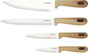 Set de cuțite și tăvi de tăiat Klausberg KB 9037, 8 piese, oțel inoxidabil, suport, maro/negru