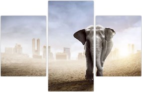 Tablou - Elefanți în oraș (90x60 cm)