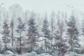 Tablou - Pădurea de pini II., aquarel (90x60 cm)