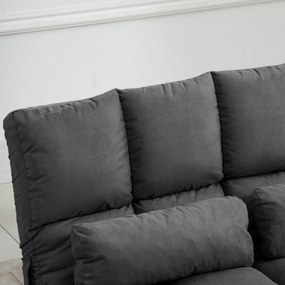 HOMCOM Fotoliu-pat de rezervă pliant convertibil - spătar reglabil în 14 poziții - 2 perne incluse, gri | Aosom Romania