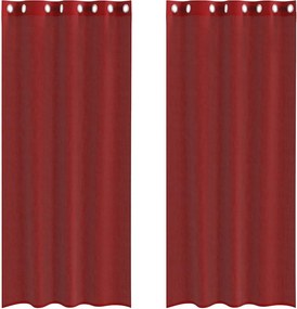 vidaXL Perdele Voile cu Oelii 2 buc Roșu Vin