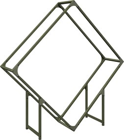 vidaXL Suport pentru lemne de foc Verde măsline Oțel laminat la rece