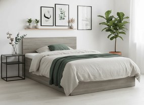 Pat de o persoana stejar trufa, SOFIA 120 x 200 cm Saltele: Cu saltele Coco Maxi 20 cm, Somiera pat: Cu lamele curbate